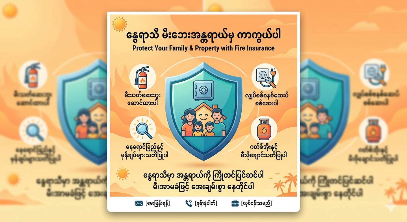 FireInsurance #SummerSafety #GeneralInsuranceMyanmar #ExpertAdvice